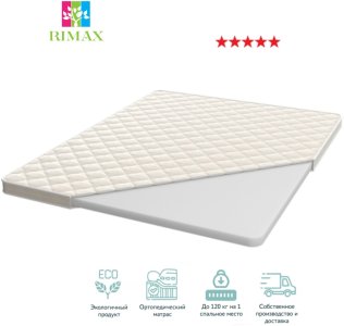 RIMAX Топпер 1, 90x200x5 см, чехол вискоза, жаккард